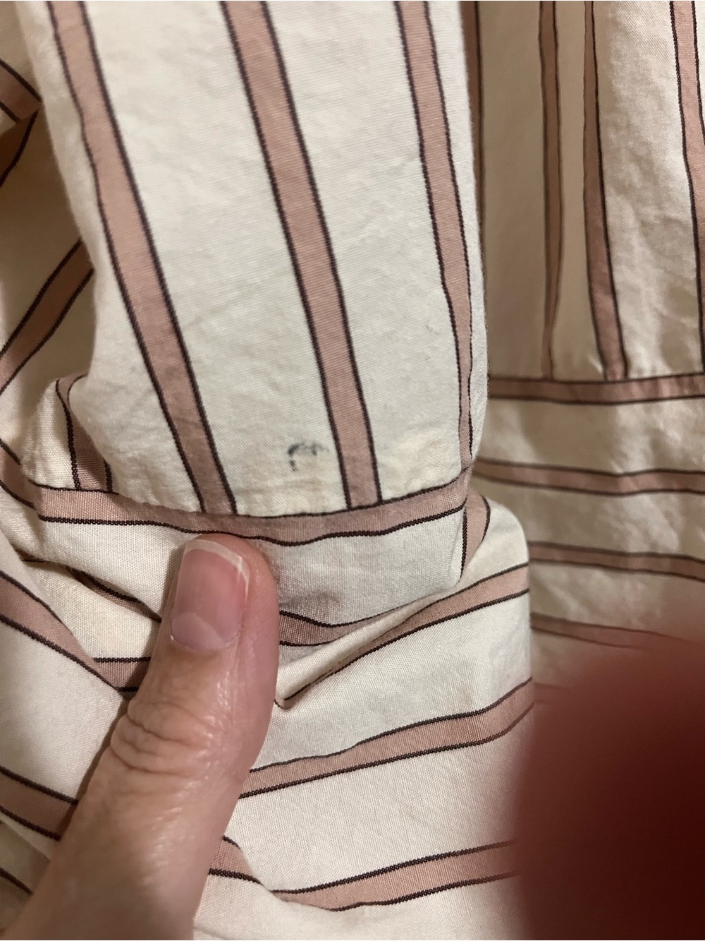 We The Free Cream Button-Down with Tan Stripes - Picture 8 of 8
